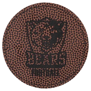 3" Round Football Engraved Faux Leather Patch with Adhesive