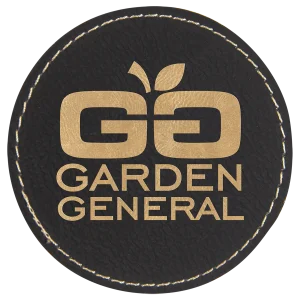 3" Round Black/Gold Engraved Faux Leather Patch with Adhesive