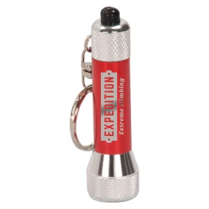 2 3/4" Red 5-LED Custom Engraved Flashlight with Keychain