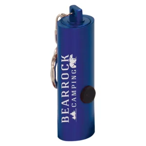 2 3/8" Blue 3-LED Custom Engraved Flashlight with Keychain