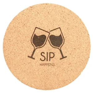 4" Round Cork Coaster