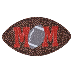 3 1/2" x 2" Football Shaped Engraved Faux Leather Patch with Adhesive