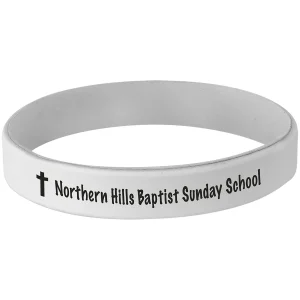 3 3/4" White/Black Custom Engraved Bracelet