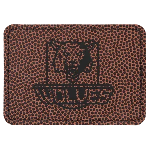 3 1/2" x 2 1/2" Rectangle Football Engraved Faux Leather Patch with Adhesive
