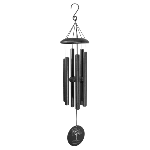 36" Black Powder Coated Aluminum Wind Chime