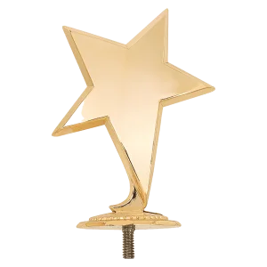4 1/2" Gold Star With Base Casting with Stud