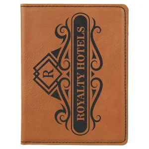 4 1/4" x 5 1/2" Rawhide Engraved Faux Leather Passport Holder