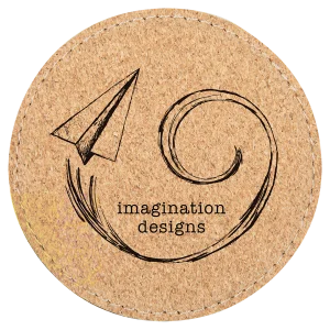 4" Round Cork Coaster with Stitching