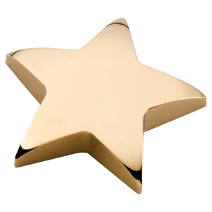 4" x 4" Gold Metal Star Paperweight