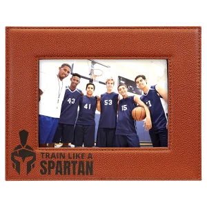 5" x 7" Basketball Engraved Faux Leather Photo Frame