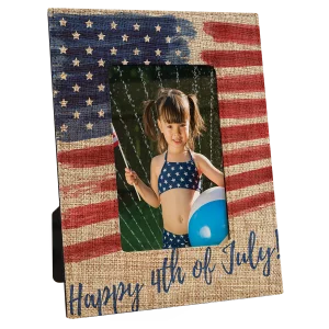 4" x 6" Custom Printed Burlap Photo Frame