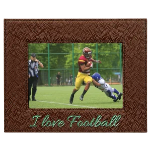 5" x 7" Football Engraved Faux Leather Photo Frame