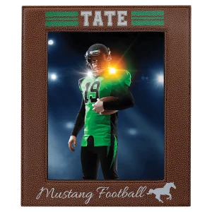 8" x 10" Football Engraved Faux Leather Photo Frame