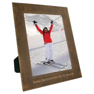 8" x 10" Rustic/Gold Engraved Faux Leather Photo Frame