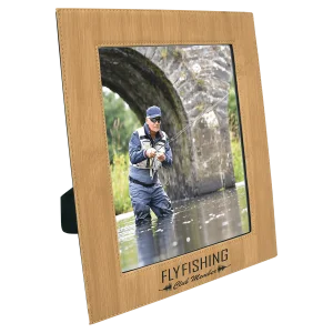 8" x 10" Bamboo Engraved Faux Leather Photo Frame