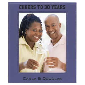 8" x 10" Purple Engraved Faux Leather Photo Frame