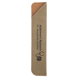 6 1/4" Light Brown Engraved Faux Leather Pen Sleeve