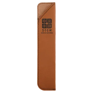 6 1/4" Rawhide Engraved Faux Leather Pen Sleeve