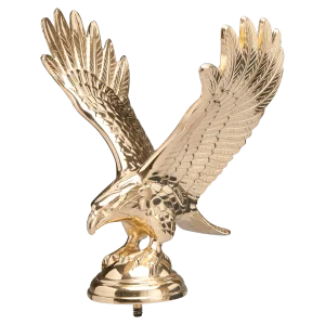 7 1/4" Brass Plated Large Eagle with Stud