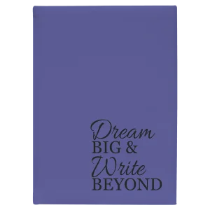 7" x 9 3/4" Purple Engraved Faux Leather Journal with Lined Notepad