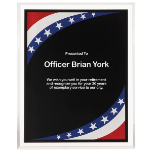 9" x 11" Stars & Stripes Border Clear-Plaq Acrylic