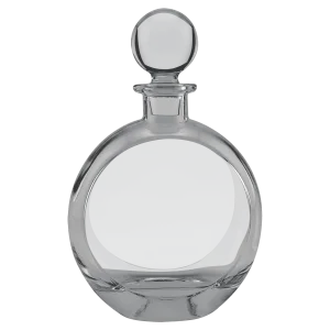 Polar Camel 750 mL Flat Round Glass Decanter in Black Gift Box with Printed Paper Sleeve