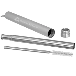 9 1/4" Collapsible Metal Straw with Case and Cleaning Brush