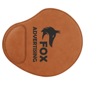 9" x 10 1/4" Rawhide Engraved Faux Leather Mouse Pad