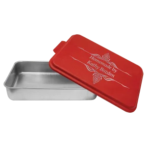 9" x 13" Aluminum Cake Pan with Red Lid