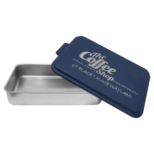 9" x 13" Aluminum Cake Pan with Navy Blue Lid