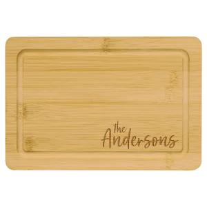 9" x 6" Bamboo Cutting Board with Drip Ring