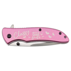 Bison River 4 1/4" Pink Everyday Carry Knife