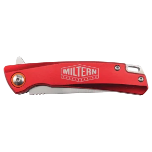 Bison River 4" Red Everyday Carry Knife with Ball Bearing Open Mechanism