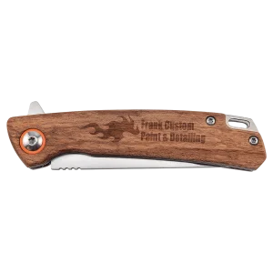 Bison River 4" Wood Everyday Carry Knife with Ball Bearing Open Mechanism