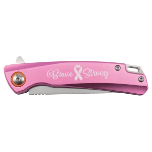 Bison River 4" Pink Everyday Carry Knife with Ball Bearing Open Mechanism