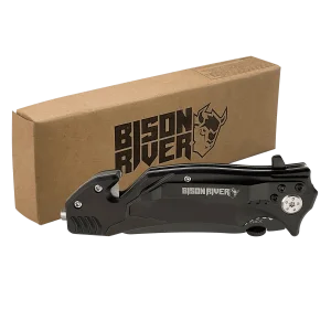 Bison River 4 1/2" Black Rescue Knife