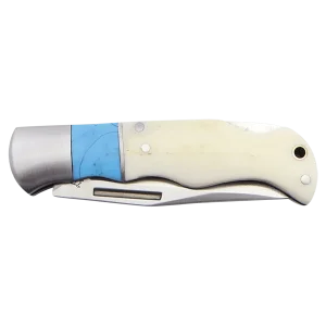 Bison River 3 1/2" Blue/Bone Folding Knife
