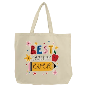 Natural Cotton Canvas Tote with 5" Gusset, 20" x 15" x 5"