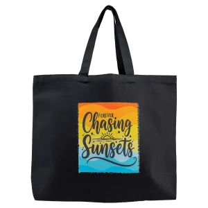 Black Cotton Canvas Tote with 5" Gusset, 20" x 15" x 5"