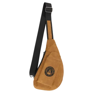 Crescent Bag - Engraved Faux Leather, Creekside Collection, Light Brown