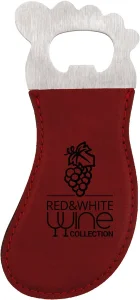 Rose Engraved Faux Leather Foot Shaped Bottle Opener with Magnet
