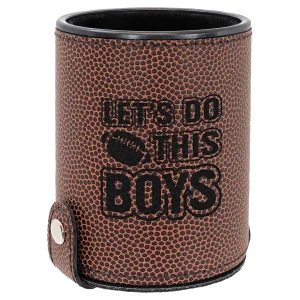 Football Engraved Faux Leather Dice Cup with 5 Dice