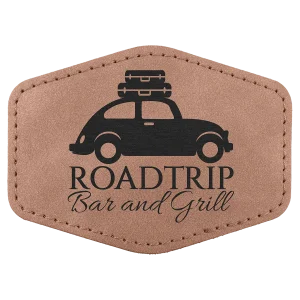 Hex Patch with Kota Pro Adhesive - Engraved Faux Leather, Creekside Collection 3 1/2" x 2 1/2", Blush