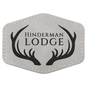 Hex Patch with Kota Pro Adhesive - Engraved Faux Leather, Creekside Collection 3 1/2" x 2 1/2", Light Gray