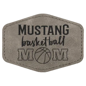 Hex Patch with Kota Pro Adhesive - Engraved Faux Leather, Creekside Collection 3 1/2" x 2 1/2", Gray