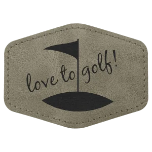 Hex Patch with Kota Pro Adhesive - Engraved Faux Leather, Creekside Collection, 3 1/2" x 2 1/2", Light Green