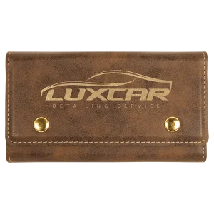 Rustic/Gold Engraved Faux Leather Card & Dice Set