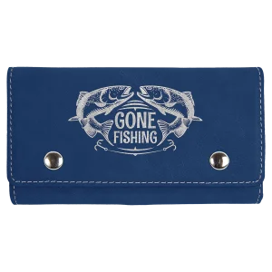 Blue/Silver Engraved Faux Leather Card & Dice Set