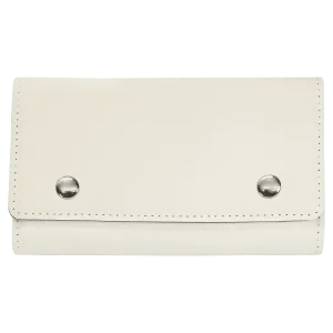 White Engraved Faux Leather Card & Dice Set
