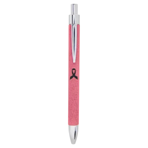Pink Engraved Faux Leather Pen